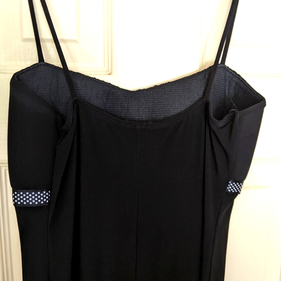 Simple Black Formal Dress with Polka Dot Ribbon - Picture 5 of 6